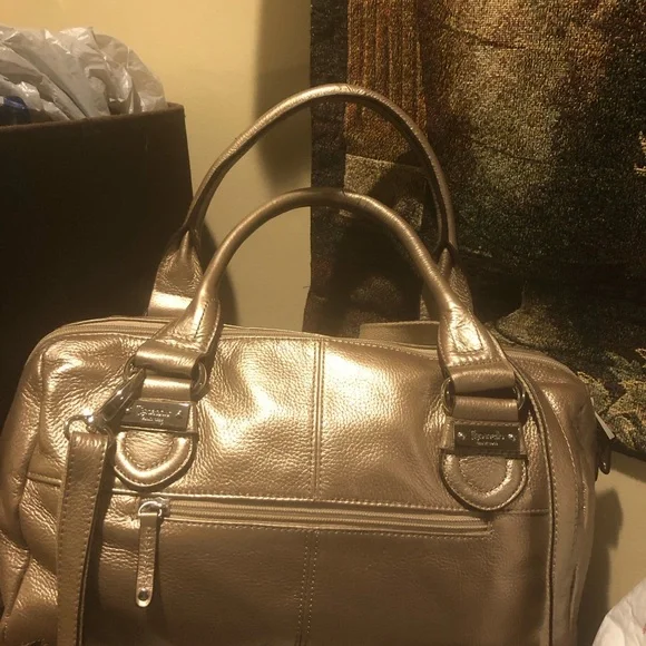 Tignanello Gold Leather Bag Bags